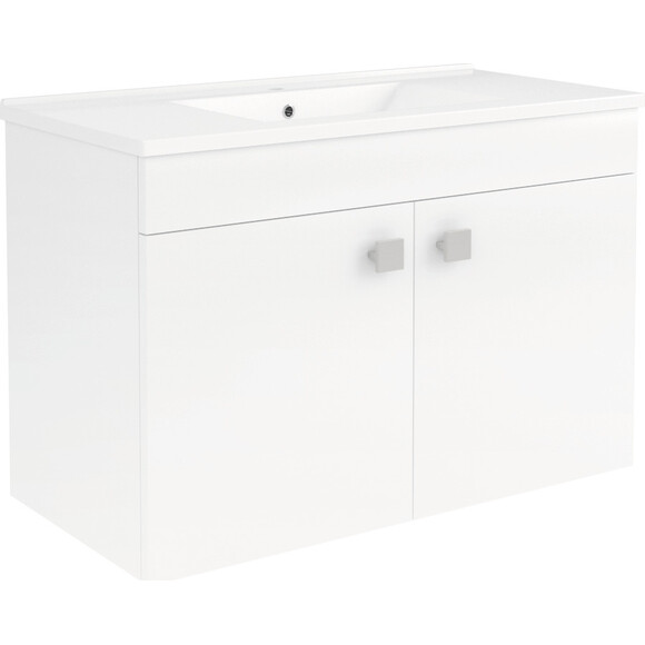 Тумба RJ Atlas с умывальником RJ Jenor RJFU005-12WH (RZJ815, 80 см, белая глянцевая, подвесная), Доступные размеры: 80 x 54, Цвет производителя: белый глянец, фото 2