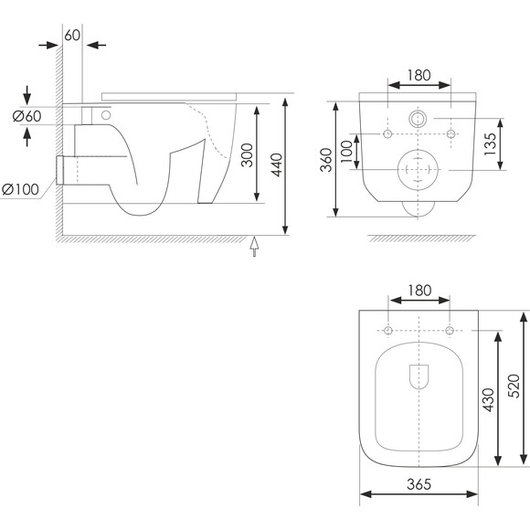 Безобідковий підвісний унітаз Volle Orlando 2.0 Vortice 1325.001007 (воронкоподібний, з сидінням), фото , изображение 6