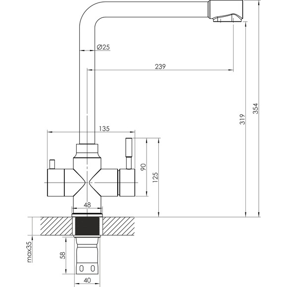 Змішувач для кухні Imprese Argo-S Stainless Steel f03409016JS (нержавійка, з підключенням питної води), фото , изображение 6