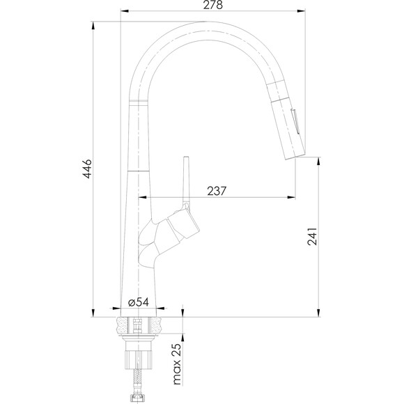 Смеситель для кухни Imprese Praha Chrome f03405501AC (с выдвижной лейкой), фото 4