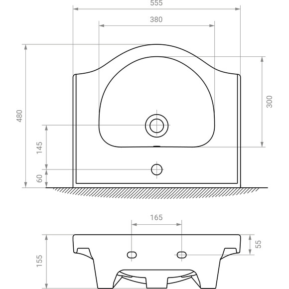 Тумба RJ Lotus-XO з умивальником RJ Lotus RJFU048-4155WHSET(RJFU048-4155WH+RZJ200) (RZJ200, 55 см, біла глянсова, підлогова), фото , изображение 3