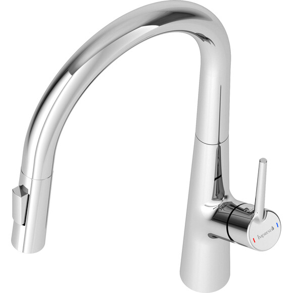 Смеситель для кухни Imprese Praha Chrome f03405501AC (с выдвижной лейкой), фото 3