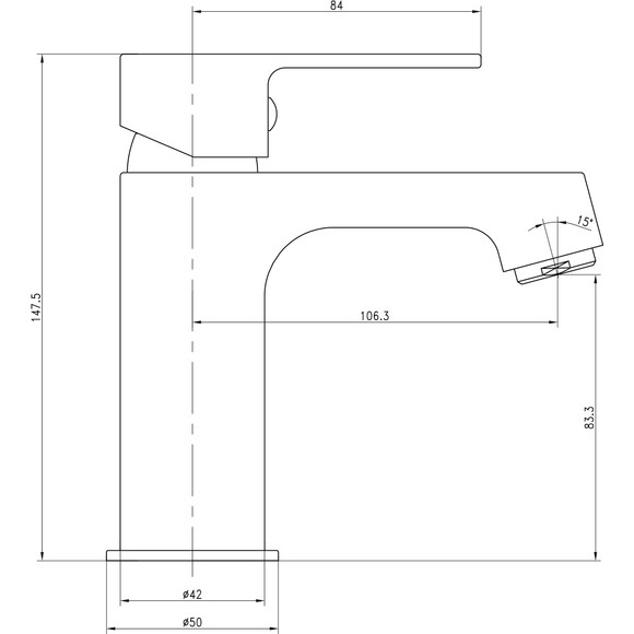 Змішувач для умивальника Imprese Lesna Chrome 05070, фото , изображение 2