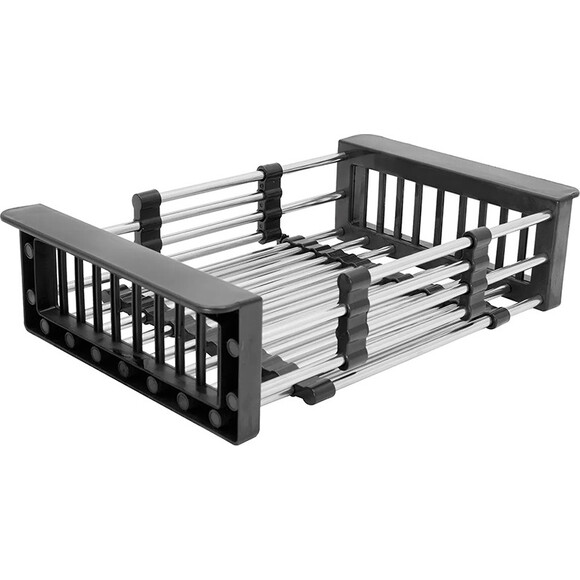 Кухонна мийка Dusel SS304 PVD Nano Black DS50560-2NB (60x50 см, чорна матова, 3.0/0.8 мм, з дозатором, сифоном та коландером), Доступні розміри: 60x50, Колір виробника: чорний матовий, Тип поверхні: PVD brash, фото , изображение 8