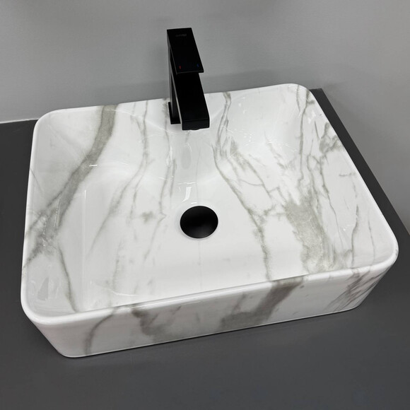 Умивальник VBI Forli Sand Glossy VBI-011109 (48x38 см, глянцевий пісок), Доступні розміри: 48 x 38, Колір виробника: пісок глянсовий, фото , изображение 2