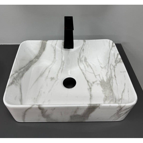 Умивальник VBI Forli Sand Glossy VBI-011109 (48x38 см, глянцевий пісок), Доступні розміри: 48 x 38, Колір виробника: пісок глянсовий, фото , изображение 3