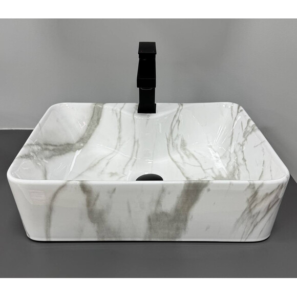 Умивальник VBI Forli Sand Glossy VBI-011109 (48x38 см, глянцевий пісок), Доступні розміри: 48 x 38, Колір виробника: пісок глянсовий, фото , изображение 5