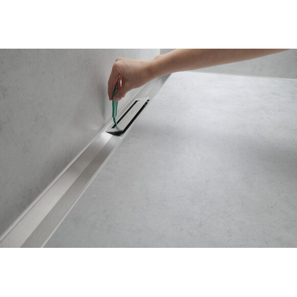 Верхня частина зливу для душового каналу Hansgrohe RainDrain Flex Brushed Stainless Steel 56051800 (80 см, нержавійка), Колір виробника: нержавіюча сталь, Доступні розміри: 80, фото , изображение 3