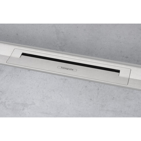 Верхня частина зливу для душового каналу Hansgrohe RainDrain Flex Brushed Stainless Steel 56051800 (80 см, нержавійка), Колір виробника: нержавіюча сталь, Доступні розміри: 80, фото , изображение 2