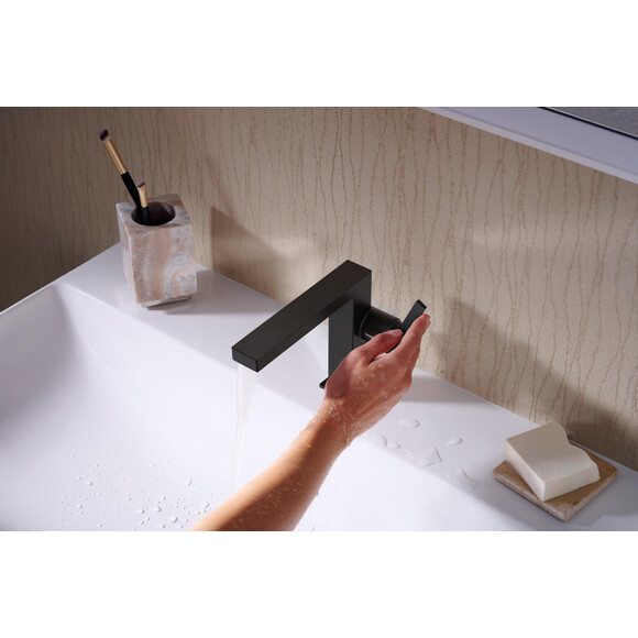 Змішувач для умивальника Hansgrohe Tecturis E CoolStart EcoSmart+ Black Matt 73021670 (чорний матовий), Колір виробника: чорний матовий, фото , изображение 5