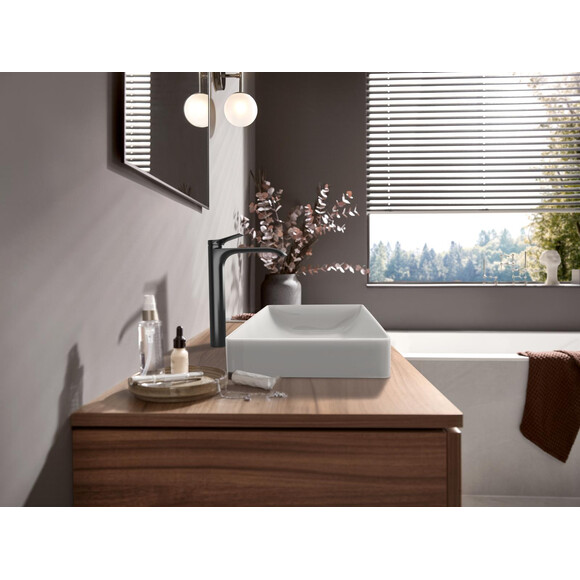 Змішувач для умивальника Hansgrohe Vivenis 250 CoolStart Brushed Black Chrome 75045340 (брашований чорний хром, з каскадним виливом, високий), Колір виробника: брашований чорний хром, фото , изображение 3