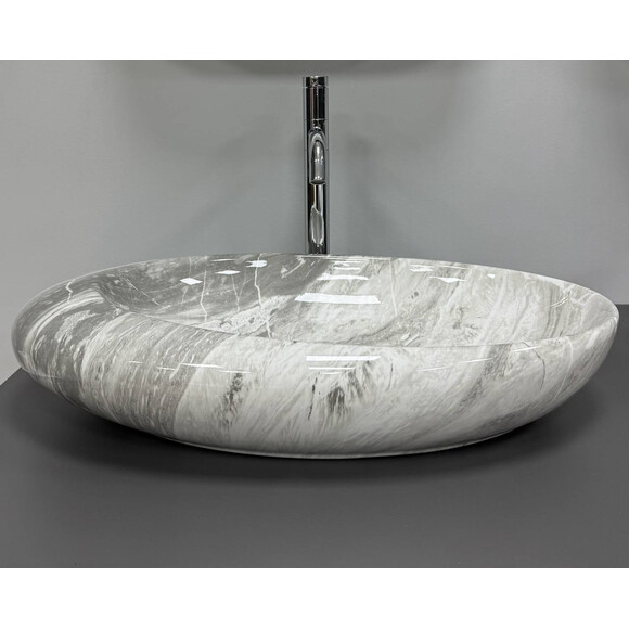 Раковина VBI Vicenza M Grey Stone Glossy VBI-014806 (58x36 см, серый камень глянцевый, чаша), Доступные размеры: 58 x 36, Цвет производителя: серый камень глянцевый, фото 5