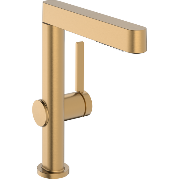 Змішувач для умивальника Hansgrohe Finoris Brushed Bronze 76063140 (брашована бронза, з донним клапаном, з висувною лійкою), Колір виробника: брашована бронза, фото 