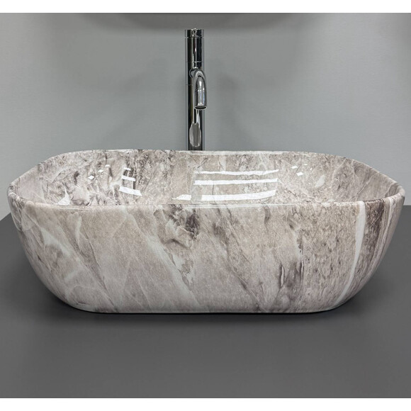 Раковина VBI Ravenna Stone Glossy VBI-011235 (46x32 см, камень глянецевый, чаша), Доступные размеры: 46 x 32, Цвет производителя: камень глянцевый, фото 3