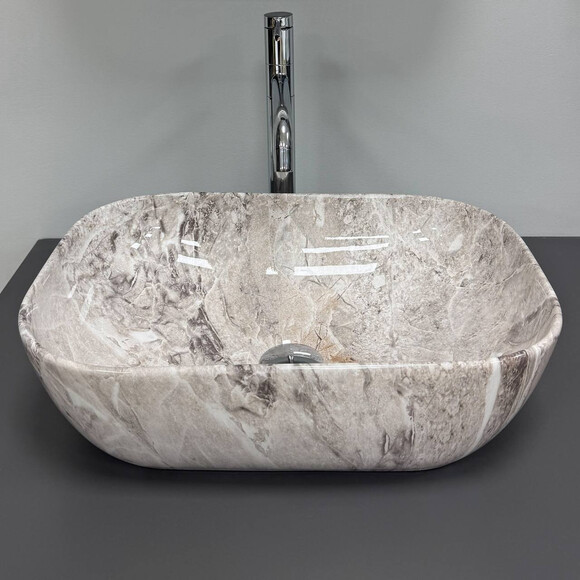 Раковина VBI Ravenna Stone Glossy VBI-011235 (46x32 см, камень глянецевый, чаша), Доступные размеры: 46 x 32, Цвет производителя: камень глянцевый, фото 4