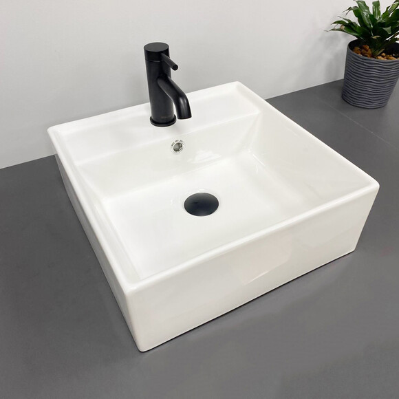 Умывальник VBI Teramo S White VBI-014700 (41x41 см), Доступные размеры: 41 x 41, Цвет производителя: белый глянец, фото 