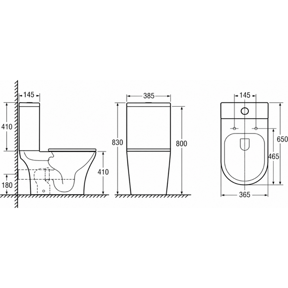 Безобідковий унітаз-компакт Domospa by Ravak Torrenta UNO Combi RimOff RKUJ100021 (воронкоподібний, із сидінням), фото , изображение 7
