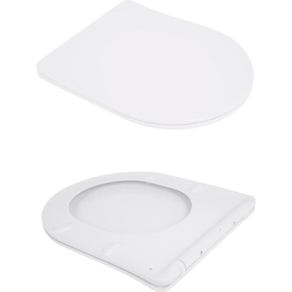 Безобідковий підвісний унітаз Qtap Jay Ultra Quiet QT07335177W (воронкоподібний, з сидінням), фото , изображение 9