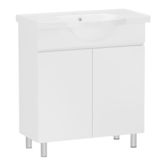 Тумба RJ Lotus-XO з умивальником RJ Lotus RJFU048-4155WHSET(RJFU048-4155WH+RZJ200) (RZJ200, 55 см, біла глянсова, підлогова), фото 