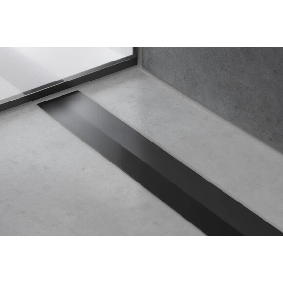 Верхня частина зливу для душового каналу Hansgrohe RainDrain Flex Black Matt 56051670 (80 см, чорна матова), Колір виробника: чорний матовий, Доступні розміри: 80, фото , изображение 3