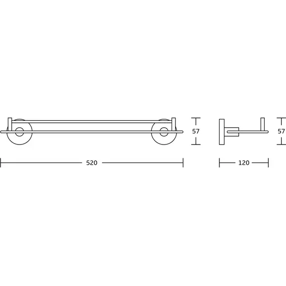 Полиця у ванну кімнату VBI Venus Nickel VBI-040009NI (52x12 см, нікель, настінна), Колір виробника: нікель, фото , изображение 2