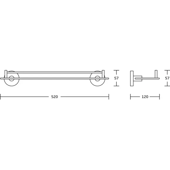 Полиця у ванну VBI Venus Chrome VBI-040009CH (52x12 см, хром, настінна), Колір виробника: хром, фото , изображение 2