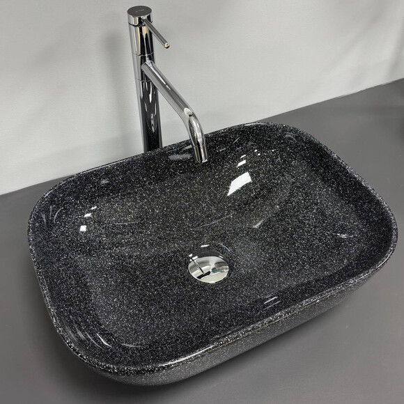 Раковина VBI Ravenna Space Black Glossy VBI-011234 (46x32 см, космический черный глянец, чаша), Доступные размеры: 46 x 32, Цвет производителя: космос черный глянец, фото 2