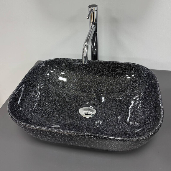 Раковина VBI Ravenna Space Black Glossy VBI-011234 (46x32 см, космический черный глянец, чаша), Доступные размеры: 46 x 32, Цвет производителя: космос черный глянец, фото 3