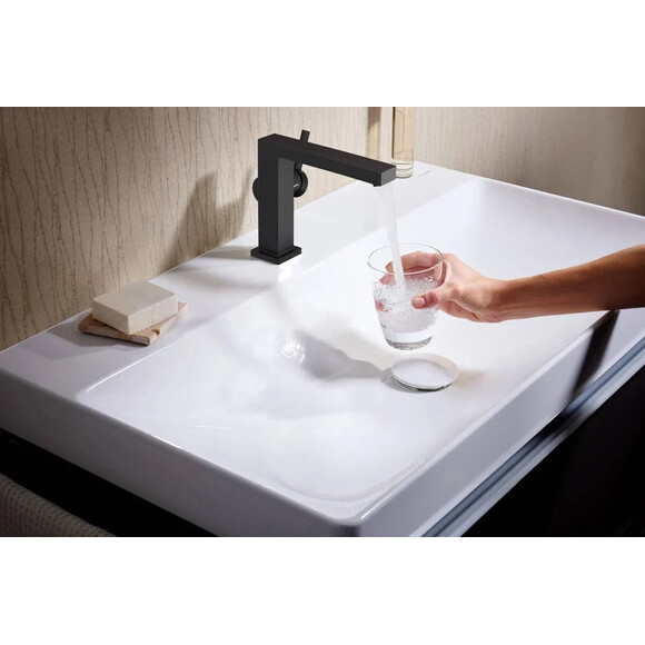 Змішувач для умивальника Hansgrohe Tecturis E CoolStart EcoSmart+ Black Matt 73021670 (чорний матовий), Колір виробника: чорний матовий, фото , изображение 2