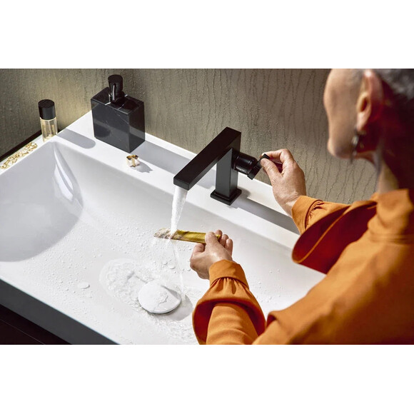 Змішувач для умивальника Hansgrohe Tecturis E CoolStart EcoSmart+ Black Matt 73021670 (чорний матовий), Колір виробника: чорний матовий, фото , изображение 4