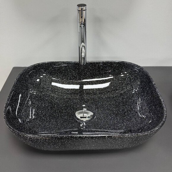 Раковина VBI Ravenna Space Black Glossy VBI-011234 (46x32 см, космический черный глянец, чаша), Доступные размеры: 46 x 32, Цвет производителя: космос черный глянец, фото 4