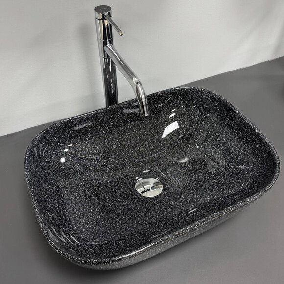 Раковина VBI Ravenna Space Black Glossy VBI-011234 (46x32 см, космический черный глянец, чаша), Доступные размеры: 46 x 32, Цвет производителя: космос черный глянец, фото 5