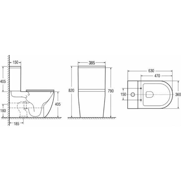 Безобідковий унітаз-компакт Ravak Torrenta Pure Combi RimOff RKUJ100022 (воронкоподібний, з сидінням), фото , изображение 6