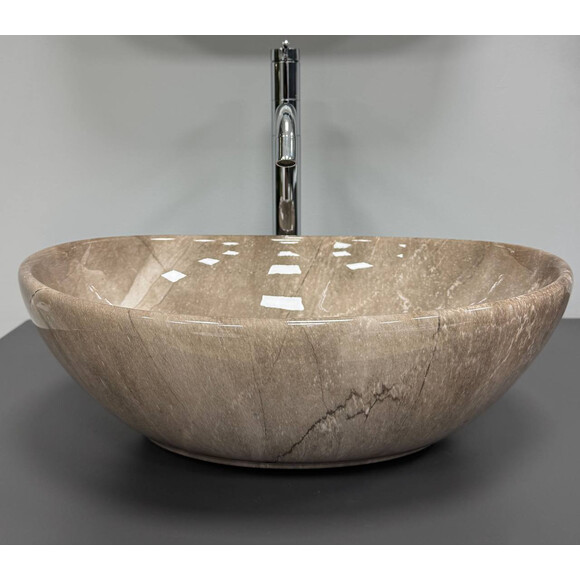 Раковина VBI Parma Dark Brown Stone Glossy VBI-011028 (41x34 см, тёмно-коричневый камень глянцевый, чаша), Доступные размеры: 41 x 34, Цвет производителя: тёмно-коричневый камень глянцевый, фото 4
