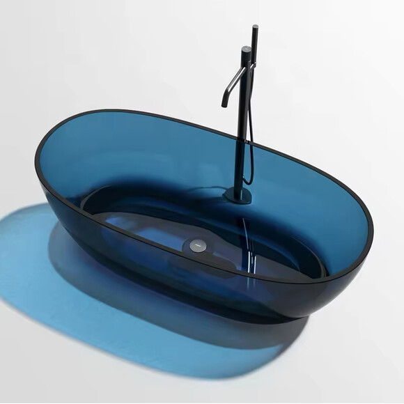 Стеклянная ванна VBI Vesuvio Blue VBI-075003 (170x78 см, синия, отдельностоящая), Цвет производителя: синий, фото 2