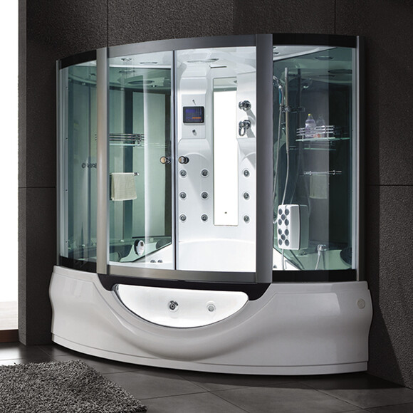 Душовий бокс Golston G-U689 (GU689163, 163x163 см, скло прозоре, профіль сатин, з піддоном), фото 