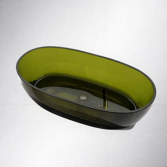 Стеклянная ванна VBI Vesuvio Green VBI-075004 (170x78 см, зеленая, отдельностоящая), Цвет производителя: зеленый, фото 
