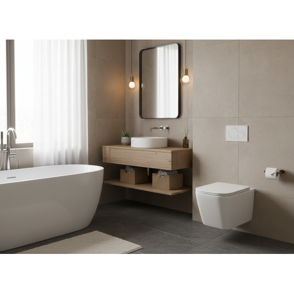 Безобідковий підвісний унітаз Domospa by Ravak Torrenta Quadra RimOff Tornado RKUJ000018 (воронкоподібний, з сидінням), фото , изображение 2