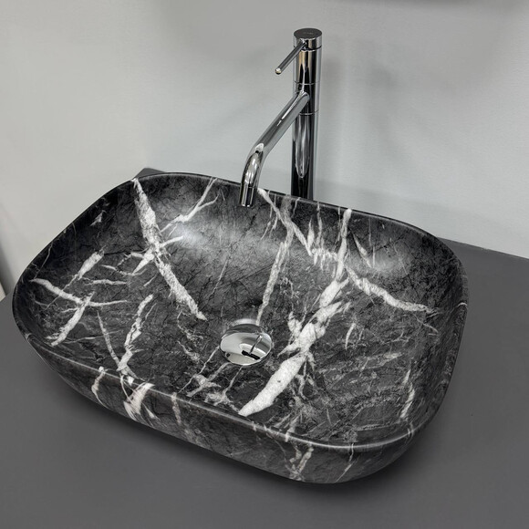 Раковина VBI Ravenna Black Opal Matt VBI-011233 (46x32 см, черный опал матовый, чаша), Доступные размеры: 46 x 32, Цвет производителя: черный опал матовый, фото 2