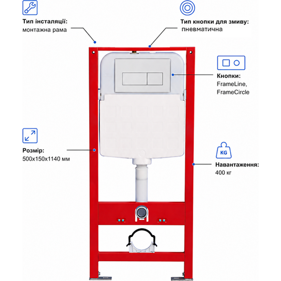 Инсталляция для унитаза Ravak FrameCore Direct RKUC3000003 (с креплением к стене), фото 3