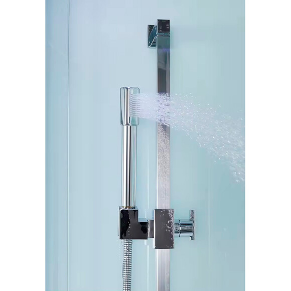 Душовий бокс Golston G-U695 (GU692126, 100x100 см, скло прозоре, профіль сатин, з піддоном), фото , изображение 4