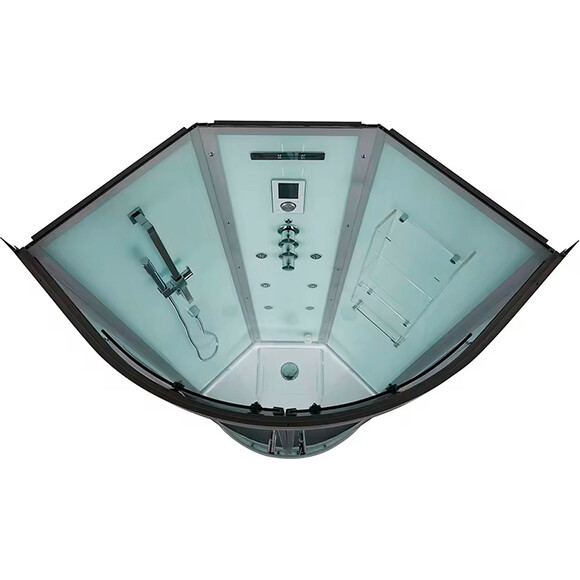 Душовий бокс Golston G-U695 (GU692126, 100x100 см, скло прозоре, профіль сатин, з піддоном), фото , изображение 7