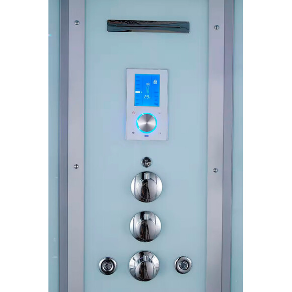 Душовий бокс Golston G-U695 (GU692126, 100x100 см, скло прозоре, профіль сатин, з піддоном), фото , изображение 3