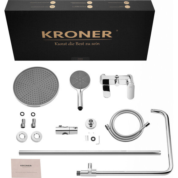 Душова система Kroner Element 211318-0101 (хром, з виливом), Колір виробника: хром, фото , изображение 17