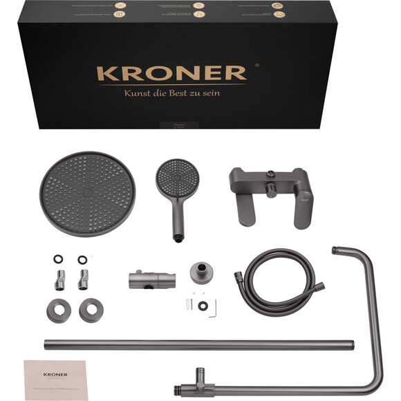Душова система Kroner Element 211318-5301 (графіт, з виливом), Колір виробника: графіт, фото , изображение 17