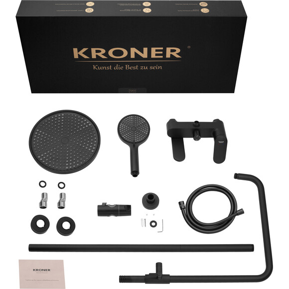 Душова система Kroner Element 211318-3801 (чорна матова, з виливом), Колір виробника: чорний матовий, фото , изображение 17