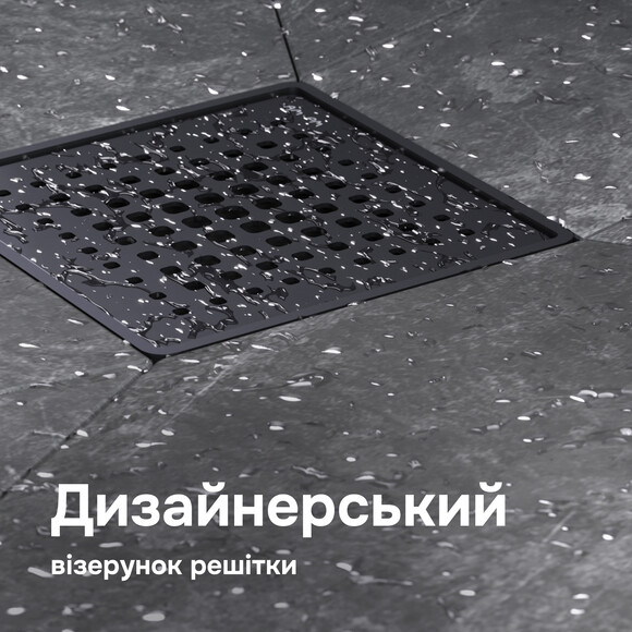 Душовий трап Am.Pm MasterFlow Cut Gradient W01BD-P11-010-01BM (10х10 см, чорний матовий), Колір виробника: чорний матовий, фото , изображение 3