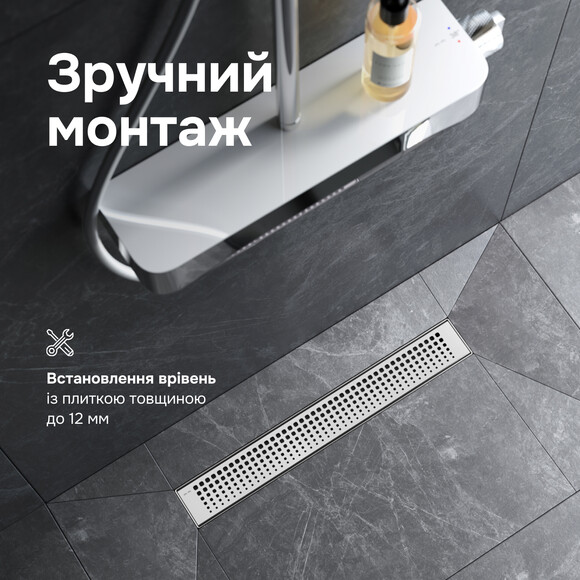 Душовий трап Am.Pm MasterFlow Cut Gradient W01SC-P11-070-01SB (70 см, нержавіюча сталь), Колір виробника: нержавіюча сталь, Доступні розміри: 70, фото , изображение 8