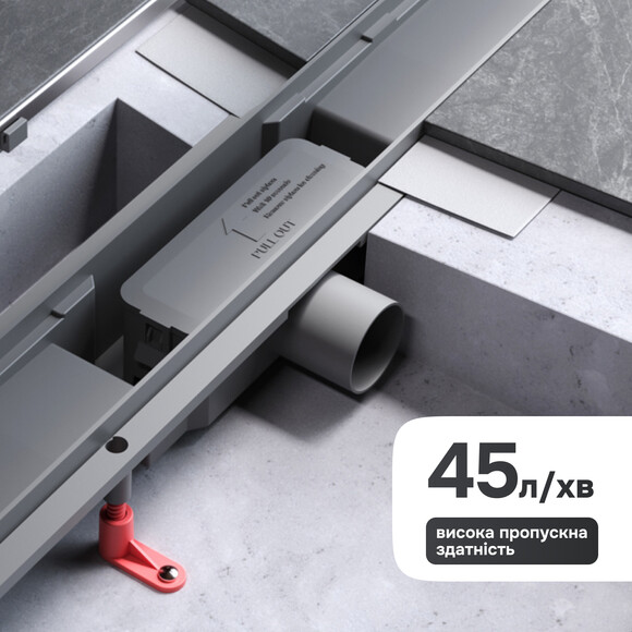 Душовий трап Am.Pm Primeflow Tile W02SC-U11-060-04SB (60 см, нержавіюча сталь), Колір виробника: нержавіюча сталь, Доступні розміри: 60, фото , изображение 6