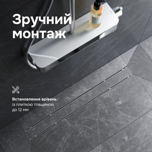 Душовий трап Am.Pm Primeflow Tile W02SC-U11-060-04SB (60 см, нержавіюча сталь), Колір виробника: нержавіюча сталь, Доступні розміри: 60, фото , изображение 7